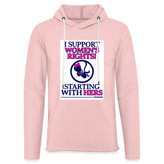 Women's Rights Light Hoodie - cream heather pink