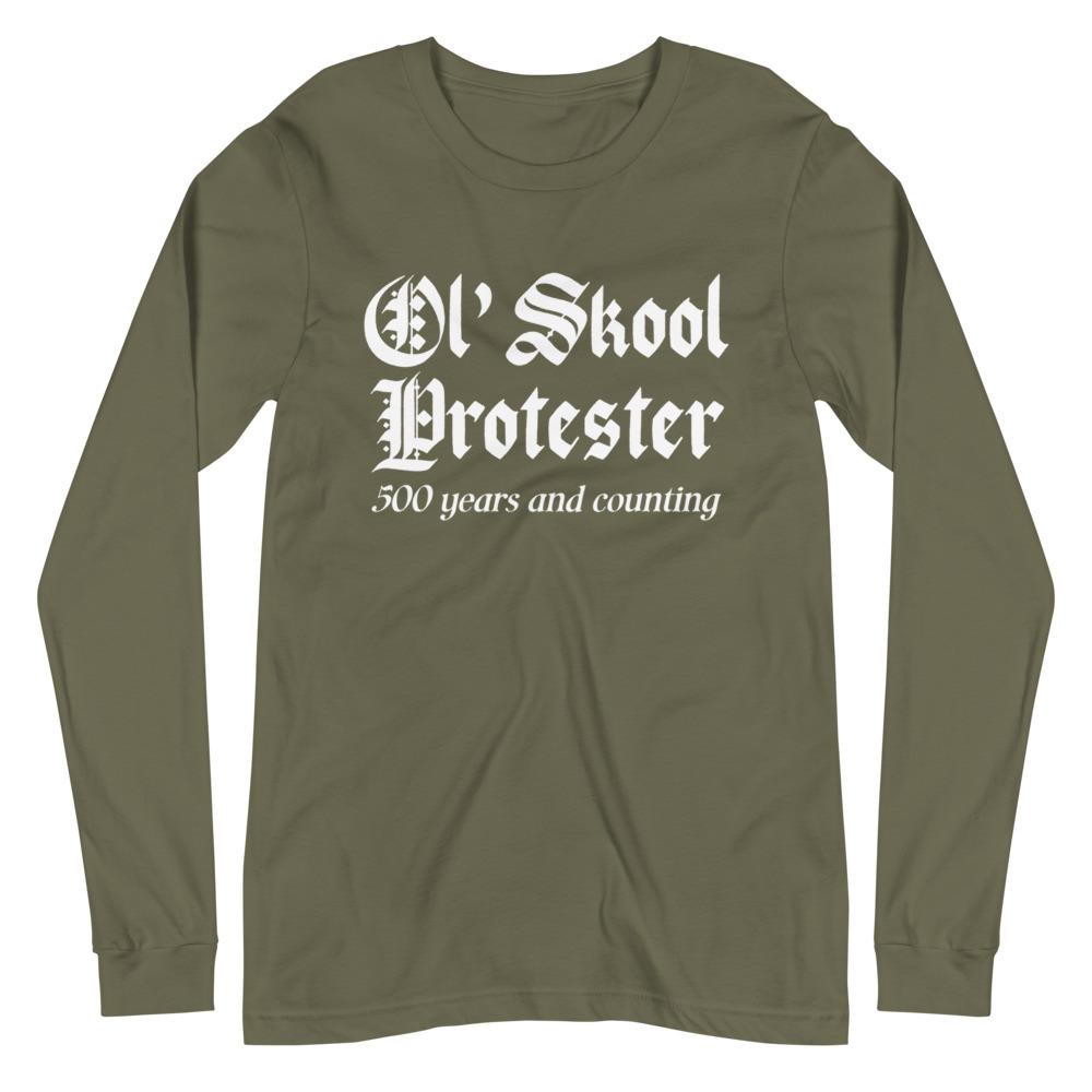 Ol' Skool Protester Sleeved Tee - Truthberry