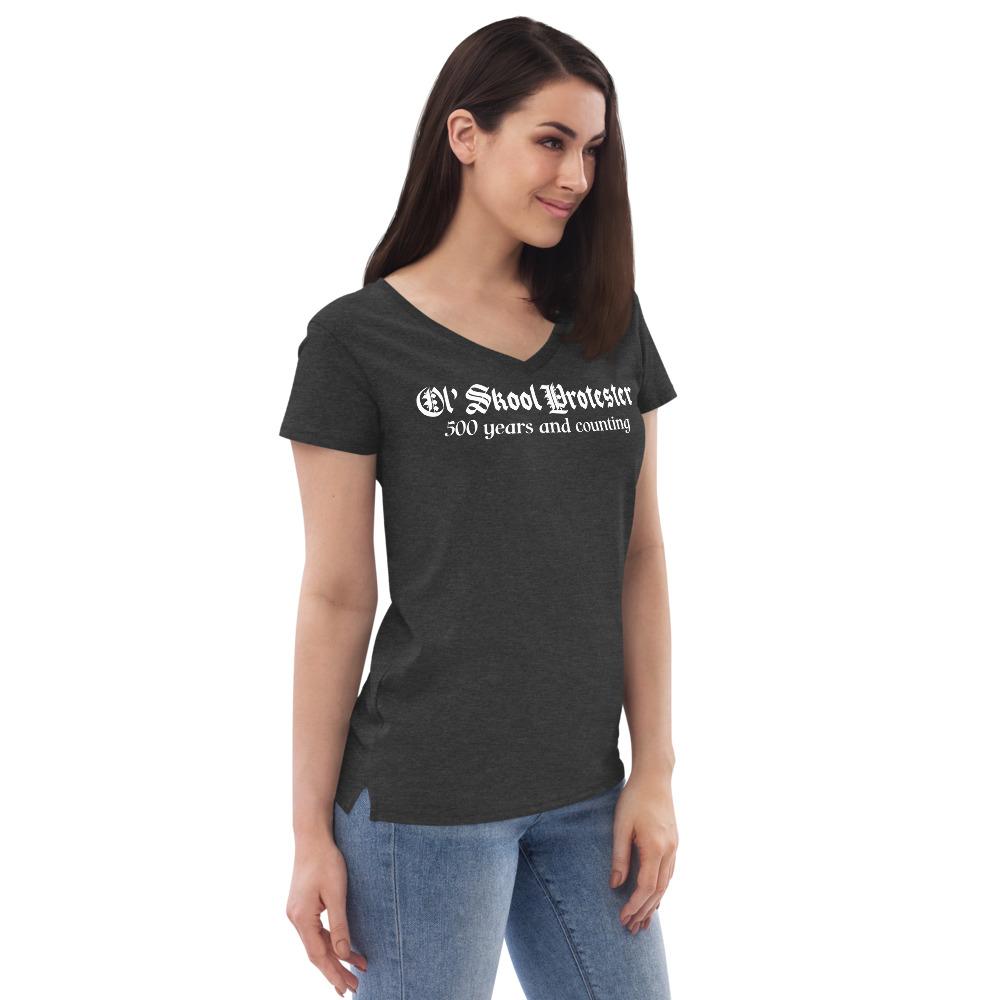 Ol' Skool Protester Women’s V-Tee - Truthberry