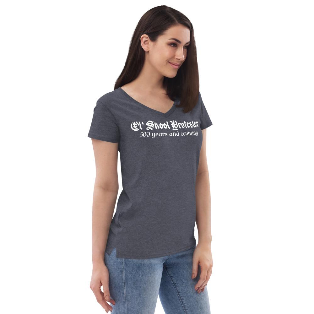 Ol' Skool Protester Women’s V-Tee - Truthberry