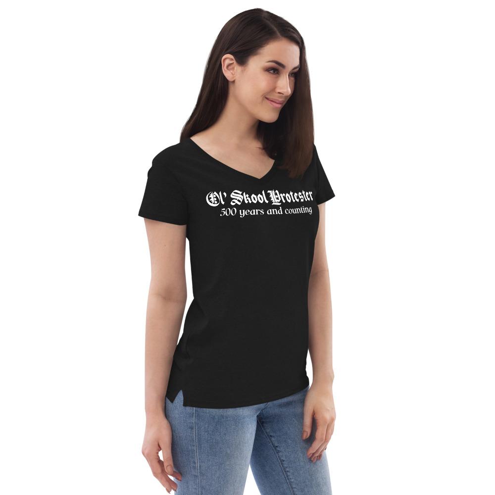 Ol' Skool Protester Women’s V-Tee - Truthberry