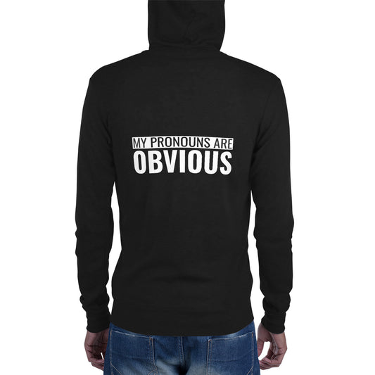 Obvious Pronouns Zip Hoodie