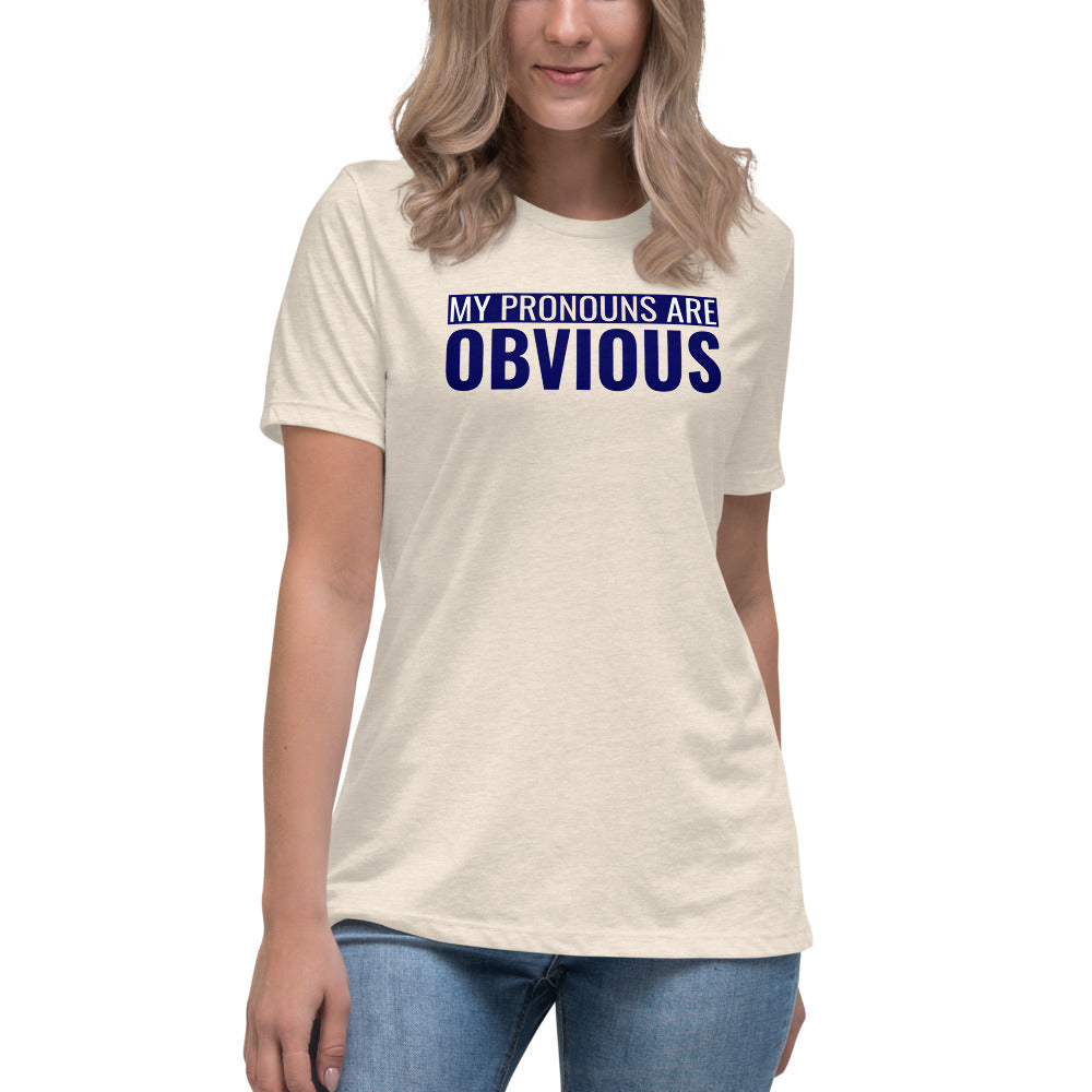 Obvious Pronouns Women's Lax-Tee